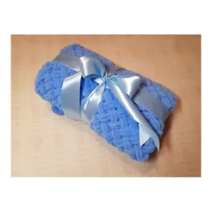 Конверт — плюшевое одеяло для новорожденных ручной работы (синий)